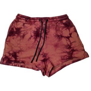 Merrell Shorts Women Medium Burgundy Tie Dye Athletic Athleisure Comfort Knit